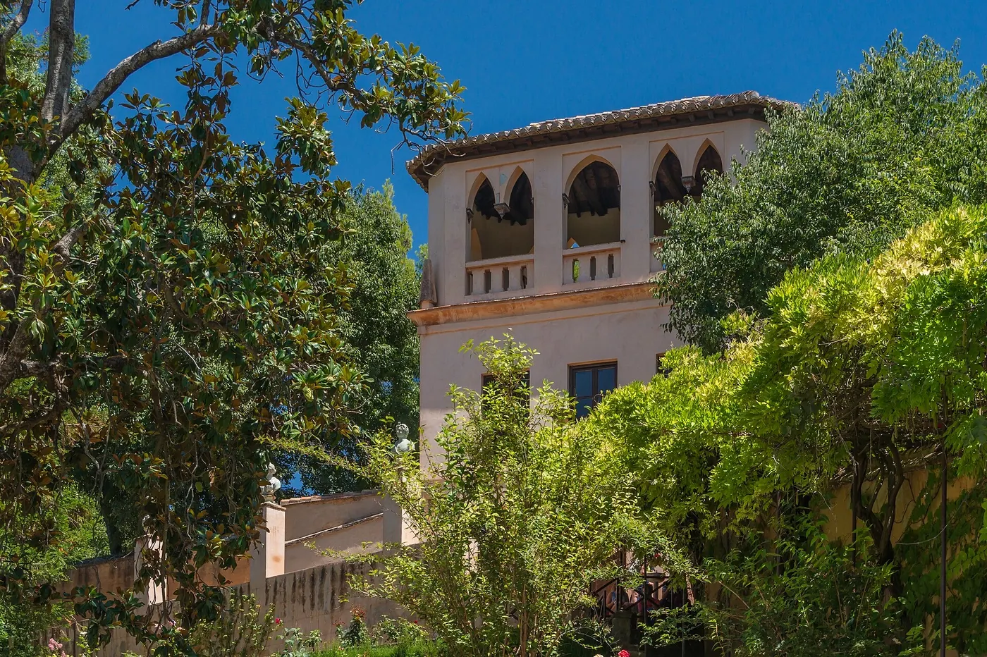 Detalle del palacio del Generalife, uno de los rincones con más encanto de Granada